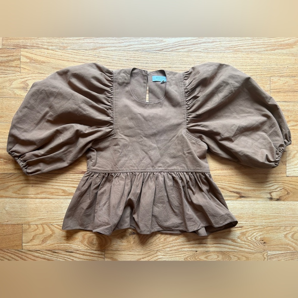 Hunter Bell peplum puff sleeve top, xS - Picture 2 of 5